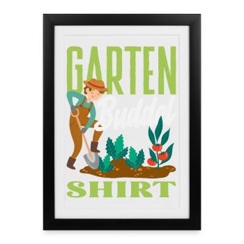 Garden Digging Gardener - Framed poster (27 × 37 cm) - black - Front