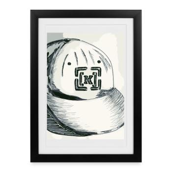 Beanie made of gray shades - Framed poster (27 × 37 cm) - black - Front
