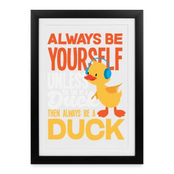 Motifs drôles de canards Citons amoureux de canards - Affiche encadrée (27 × 37 cm) - noir - Devant
