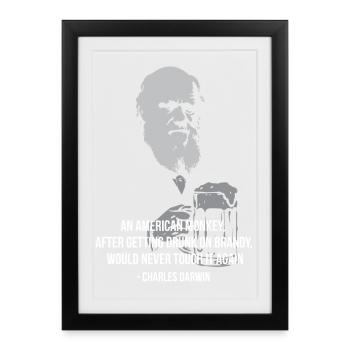 Charles Darwin Evolutionist Toast Parody - Framed poster (27 × 37 cm) - black - Front