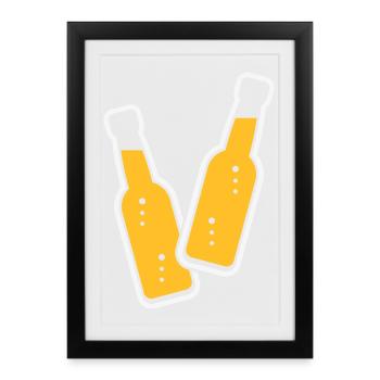 2 Bottles Toast (Lemonade Soft Drink / NEG 2C) - Framed poster (27 × 37 cm) - black - Front