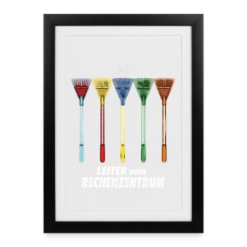 Leiter vom Rechenzentrum Gartenoutfit Gartenarbeit - Gerahmtes Poster (27 × 37 cm) - Schwarz - Vorne