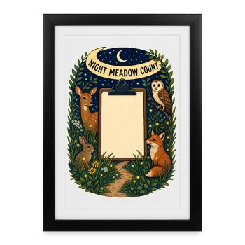 NIGHT MEADOW COUNT - Framed poster (27 × 37 cm) - black - Front