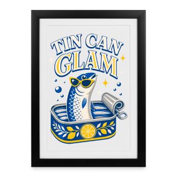 Tin Can Glam Sardines with Sunglasses - Framed poster (27 × 37 cm) - black - Front