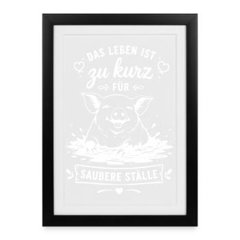 Zu kurz fürs Saubere Ställe - Gerahmtes Poster (27 × 37 cm) - Schwarz - Vorne