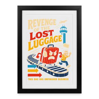 La Revanche des Bagages Oubliés - Affiche encadrée (27 × 37 cm) - noir - Devant