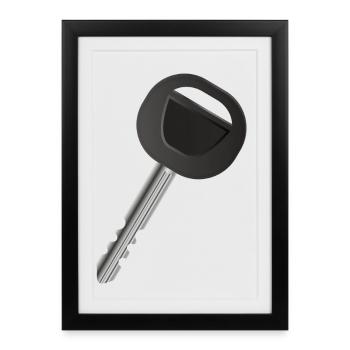 Single car key for automobile fans - Framed poster (27 × 37 cm) - black - Front