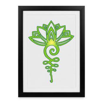 eternal green lotus - Framed poster (27 × 37 cm) - black - Front