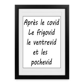 Après le covid - Affiche encadrée (27 × 37 cm) - noir - Devant