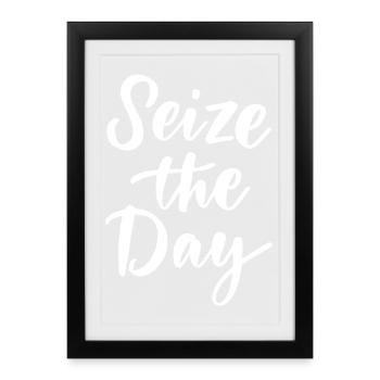 Saisissez le jour - Affiche encadrée (27 × 37 cm) - noir - Devant