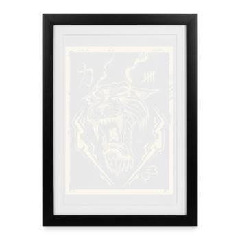 Blanc tigre - Affiche encadrée (27 × 37 cm) - noir - Devant