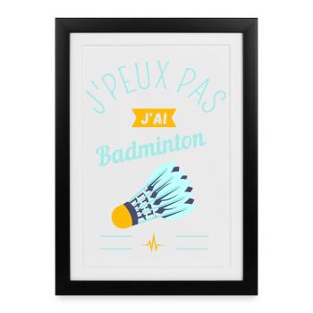 J Can not j have Yellow Badminton - Framed poster (27 × 37 cm) - black - Front