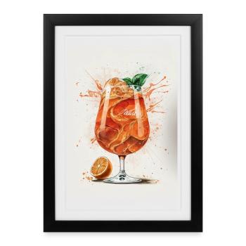 Sprizz Illustration - Affiche encadrée (27 × 37 cm) - noir - Devant