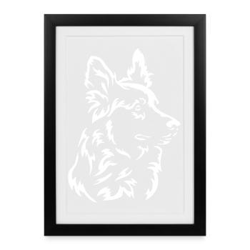 Harzer Fuchs Head "Black Edition" - Framed poster (27 × 37 cm) - black - Front