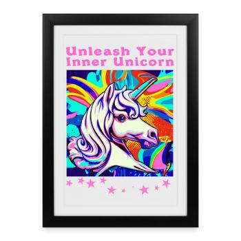 Magical horsepower shirt for dreamers - Framed poster (27 × 37 cm) - black - Front