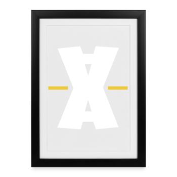 Double X dash digital art - Framed poster (27 × 37 cm) - black - Front