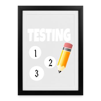 Test 123 avec un crayon - Affiche encadrée (27 × 37 cm) - noir - Devant