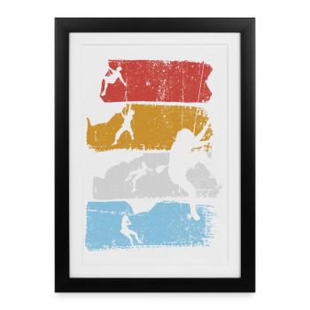 Surf Stripes Silhouette - Framed poster (27 × 37 cm) - black - Front