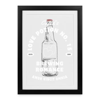 Potion de Cupidon n°15 Potion Romantique - Affiche encadrée (27 × 37 cm) - noir - Devant