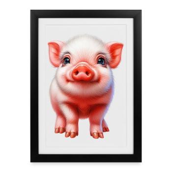 Piglet piglet - Framed poster (27 × 37 cm) - black - Front
