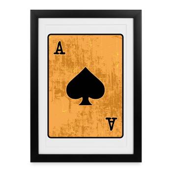 Jackpot Casino Jeux de hasard Jeu de cartes Tour de poker - Affiche encadrée (27 × 37 cm) - noir - Devant