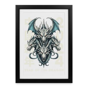 Chinese Dragons - Framed poster (27 × 37 cm) - black - Front