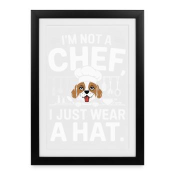 Conception humoristique de t-shirt pour chien de chef - Affiche encadrée (27 × 37 cm) - noir - Devant