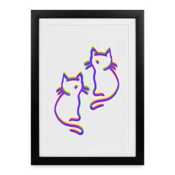 Rainbow Cats LGBT - Framed poster (27 × 37 cm) - black - Front