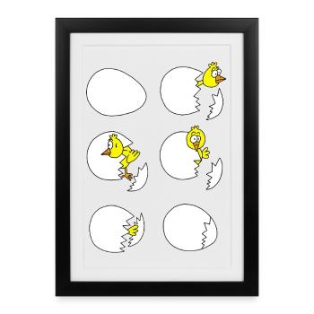 Le poussin - Affiche encadrée (27 × 37 cm) - noir - Devant