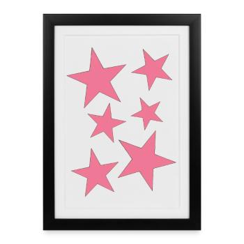 Motif d’étoile rose vif sur les vêtements - Affiche encadrée (27 × 37 cm) - noir - Devant