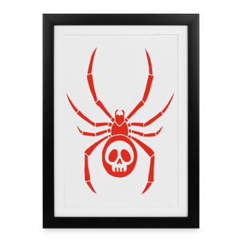 Red spider mite and skull - Framed poster (27 × 37 cm) - black - Front