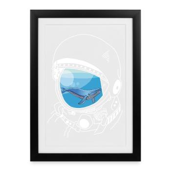 A Whale in the Stars (white) - Framed poster (27 × 37 cm) - black - Front
