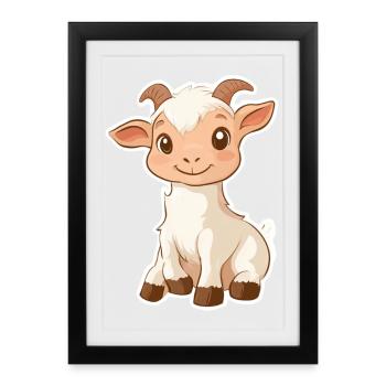 Chèvre - Affiche encadrée (27 × 37 cm) - noir - Devant