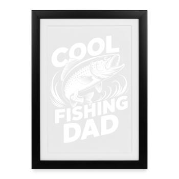 Cool Fishing Dad motivational design - Framed poster (27 × 37 cm) - black - Front