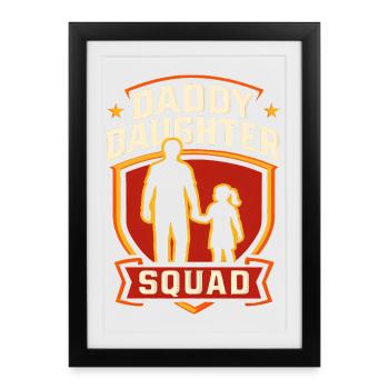 Papa Fille Squad Assorti Père Fille - Affiche encadrée (27 × 37 cm) - noir - Devant