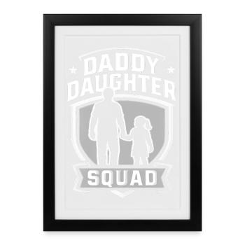 Papa Fille Squad Assorti Père Fille - Affiche encadrée (27 × 37 cm) - noir - Devant