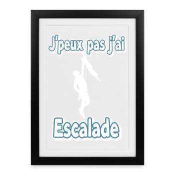 Humour escalade motivational design - Affiche encadrée (27 × 37 cm) - noir - Devant
