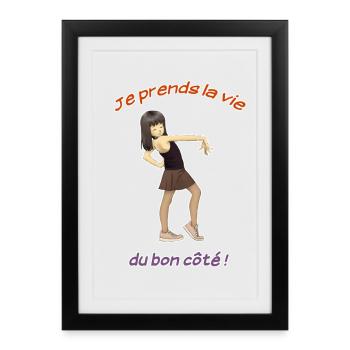 La vie du bon côté - Affiche encadrée (27 × 37 cm) - noir - Devant