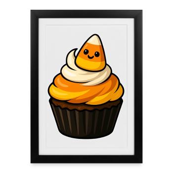 CandyCorn Cupcake Charm - Framed poster (27 × 37 cm) - black - Front