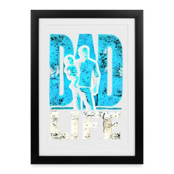 Papa Life Duo Silhouette Graphique, Meilleurs Pères - Affiche encadrée (27 × 37 cm) - noir - Devant