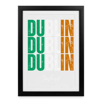 Dublin Ireland, souvenir of Dublin - Framed poster (27 × 37 cm) - black - Front