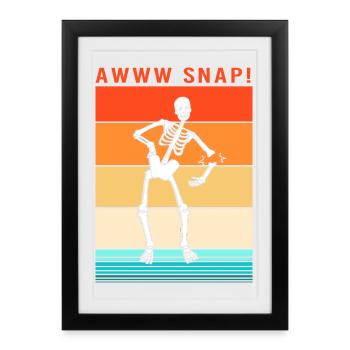 Arm Fracture Halloween Skeleton Bone Bone Fracture - Framed poster (27 × 37 cm) - black - Front