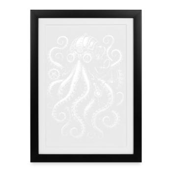Design Steampunk Octopus - Affiche encadrée (27 × 37 cm) - noir - Devant