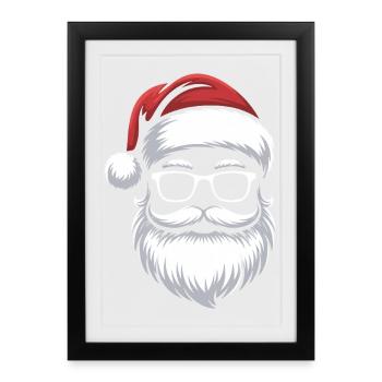 Santa Claus with mustache glasses - Framed poster (27 × 37 cm) - black - Front