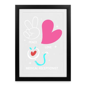 Receptionist Medicine Receptionist - Framed poster (27 × 37 cm) - black - Front