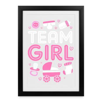 Fille de l’équipe de révélation de sexe - Affiche encadrée (27 × 37 cm) - noir - Devant