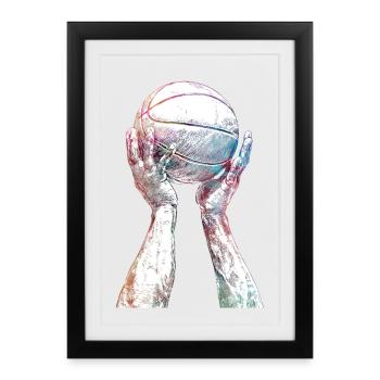 Basketball sport art #basketball - Framed poster (27 × 37 cm) - black - Front