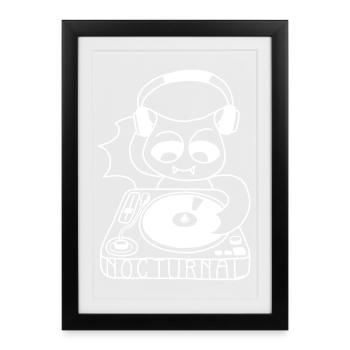 DJ Bat - Affiche encadrée (27 × 37 cm) - noir - Devant