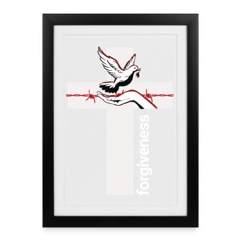 Forgiveness Dove Cross Embrace - Framed poster (27 × 37 cm) - black - Front