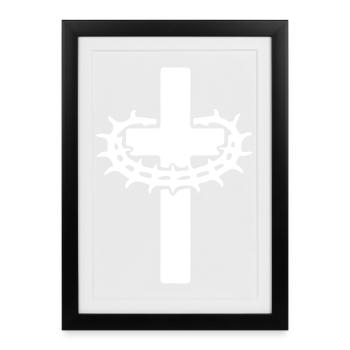 Couronne de croix d’épines Jésus - Affiche encadrée (27 × 37 cm) - noir - Devant
